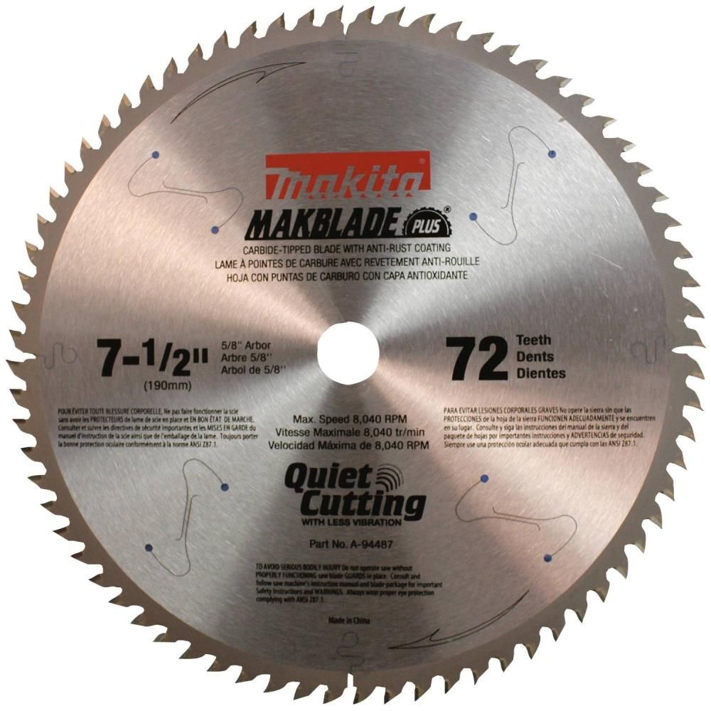 Makita 7-1/2 Inch 72T Carbide-Tipped Miter Saw Blade, large image number 1