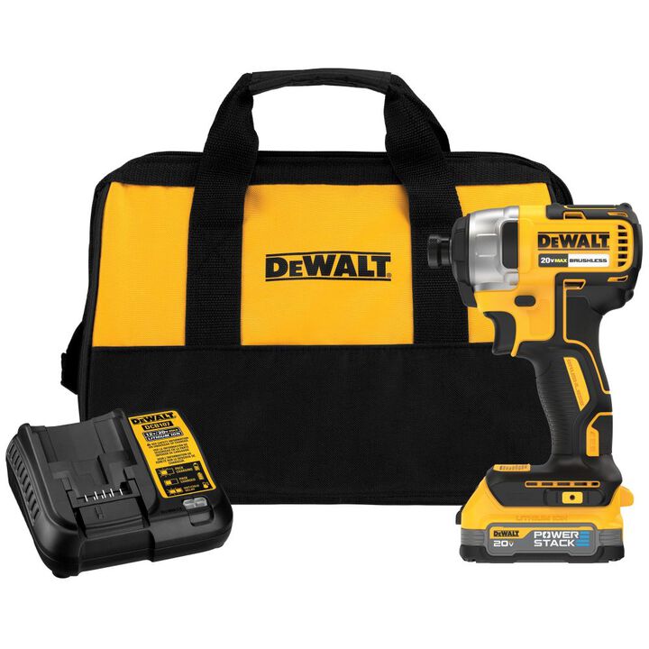 DEWALT 20V MAX 1/4in Impact Driver Kit with POWERSTACK Compact Battery, large image number 0