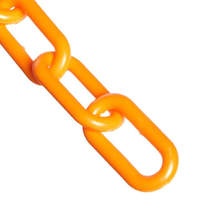 Mr Chain 2 in. (#8 51mm) x 50 ft. Safety Orange Plastic Barrier Chain
