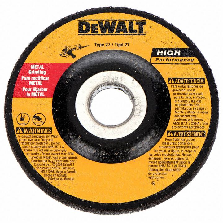 DEWALT 4-1/2 In. x 1/4 In. x 7/8 In. High Performance Metal Grinding Wheel (5 Pack), large image number 2