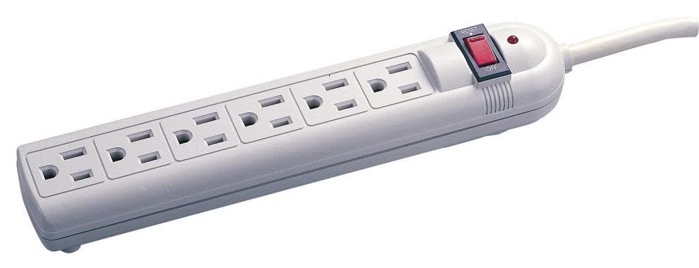 Voltec 6 Outlet Plastic Power Strip with Surge Protection, large image number 1