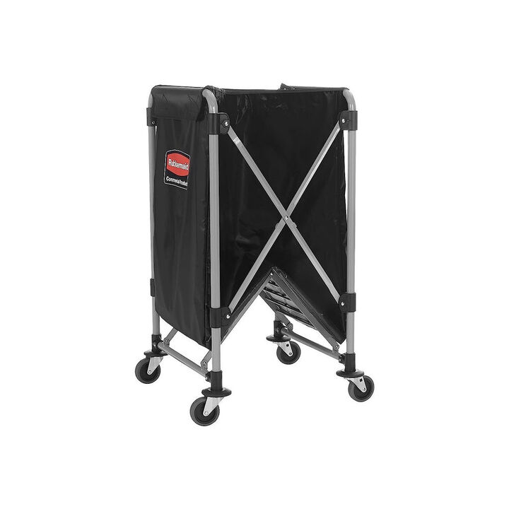 Rubbermaid 220 Lbs 8 Bushel Black Single Stream Collapsible X-Cart Basket, large image number 4