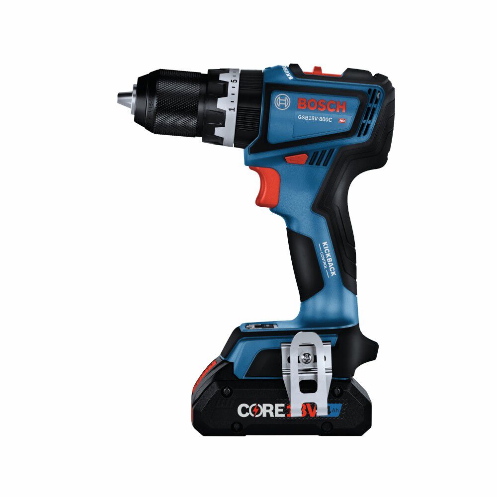 Bosch 1/2 Inch Connected-Ready Hammer Drill/Driver Kit with CORE18V 4 Ah Advanced Power Battery, large image number 4