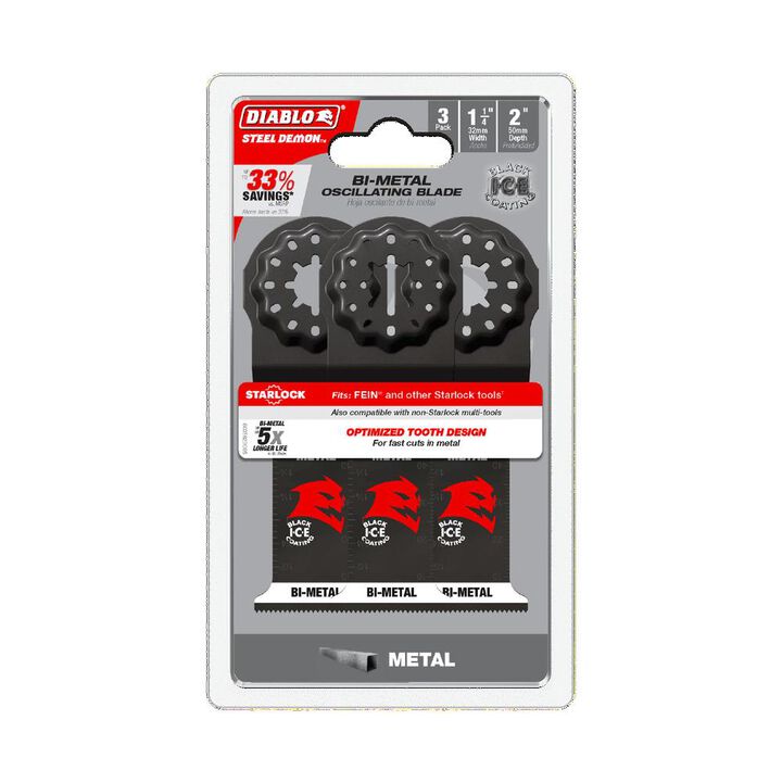 Diablo Tools 1-1/4in Starlock Bi-Metal Oscillating Blade for Metal 3pk, large image number 2