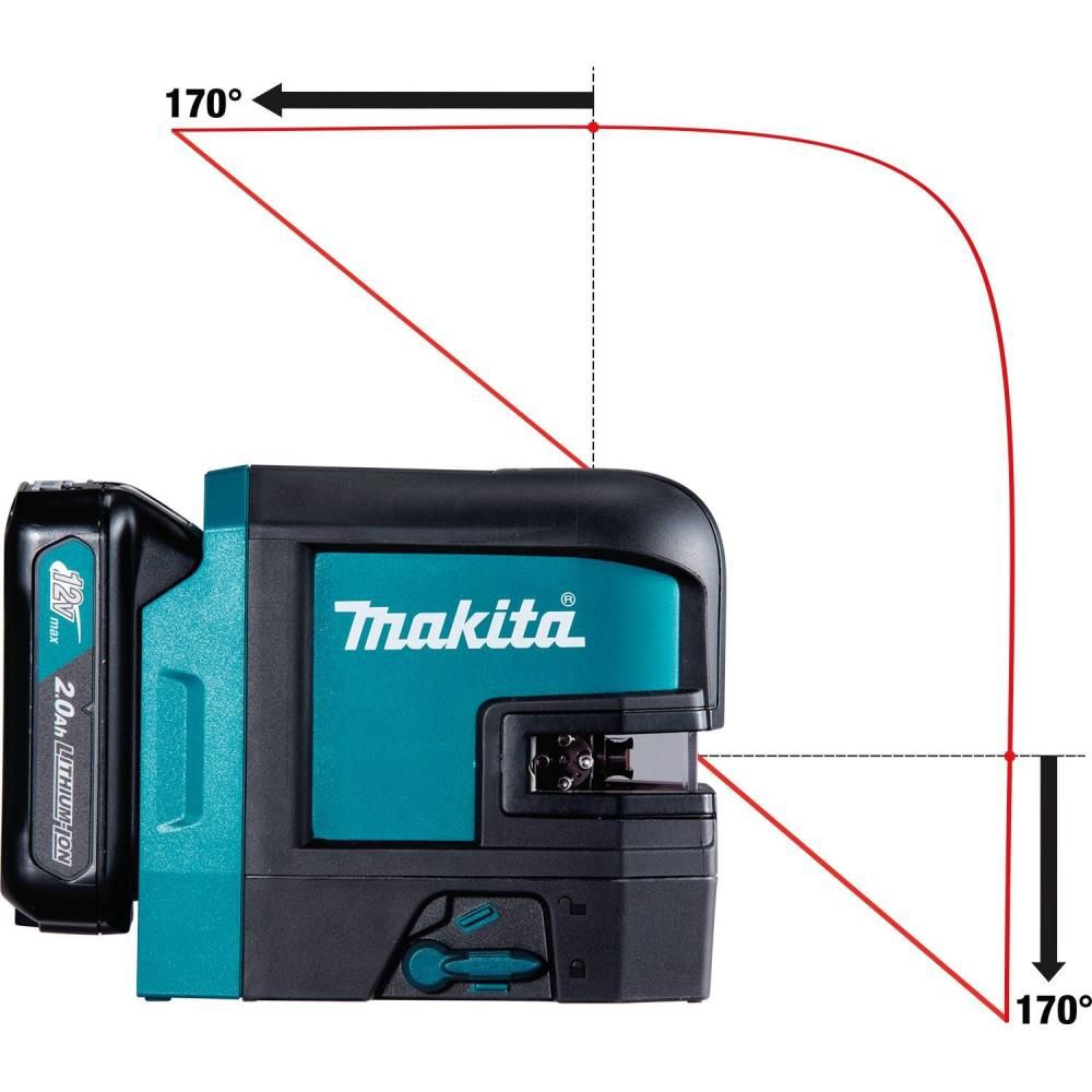 Makita 12V max CXT Self-Leveling Cross-Line/4-Point Red Beam Laser Kit, large image number 12