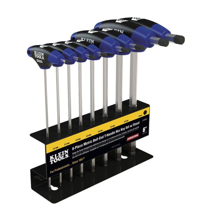 Klein Tools 6in Metric Ball End T-Handles 8 Pc