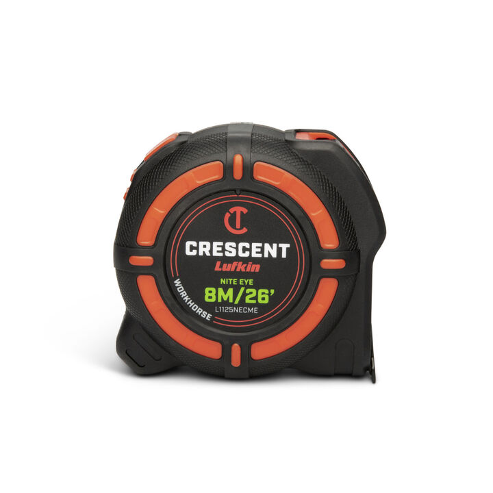 Crescent Lufkin 1-1/4 Inch x 8 M/25 Ft. WORKHORSE NITE EYE Tape Measure