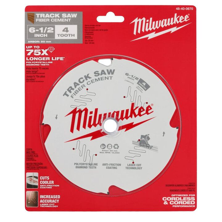 Milwaukee 6 1/2 4T Fiber Cement Track Saw Blade, large image number 6