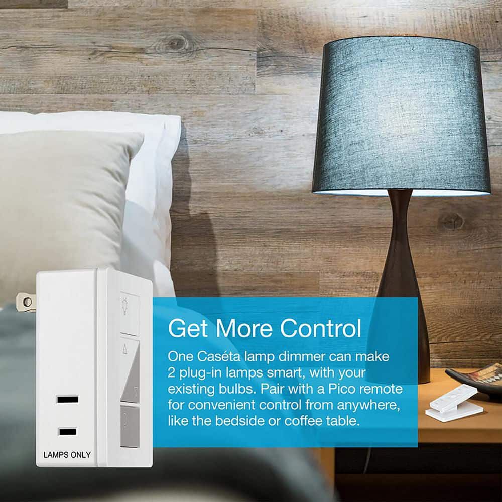 Lutron Caseta 120V 100W 1P Gloss White Plug-In 3-Way Dimmer Switch, large image number 8