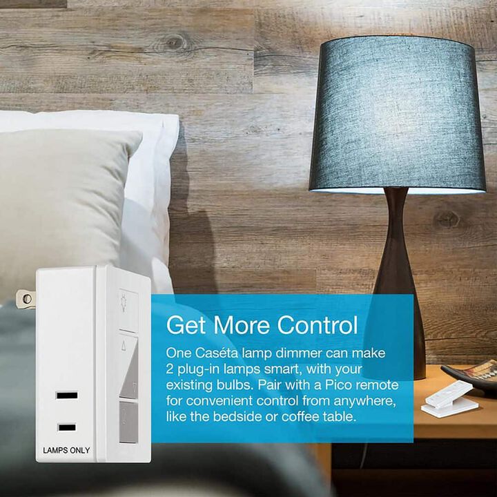 Lutron Caseta 120V 100W 1P Gloss White Plug-In 3-Way Dimmer Switch, large image number 7