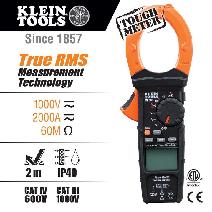 Klein Tools 2000A Digital Clamp Meter, large image number 1