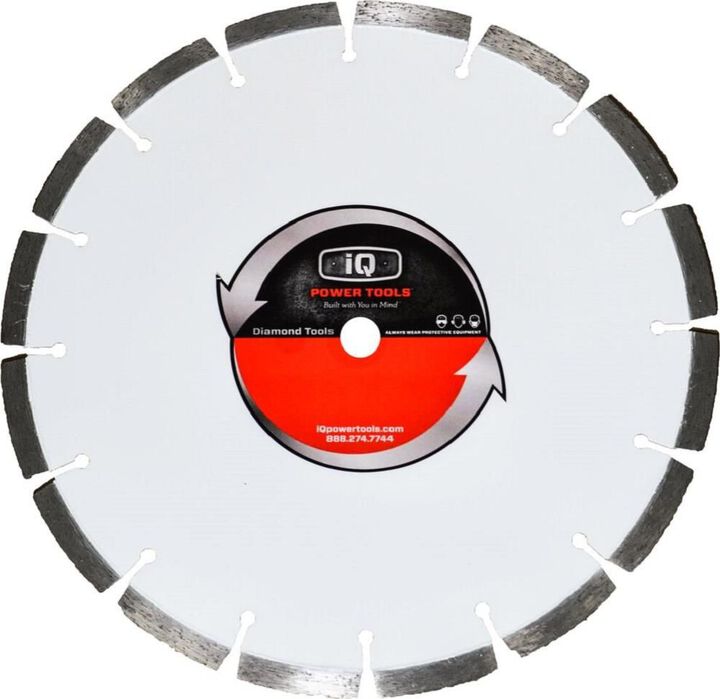 iQ Power Tools 12 Inch Silver Segmented Rim Diamond Blade for Concrete and Brick