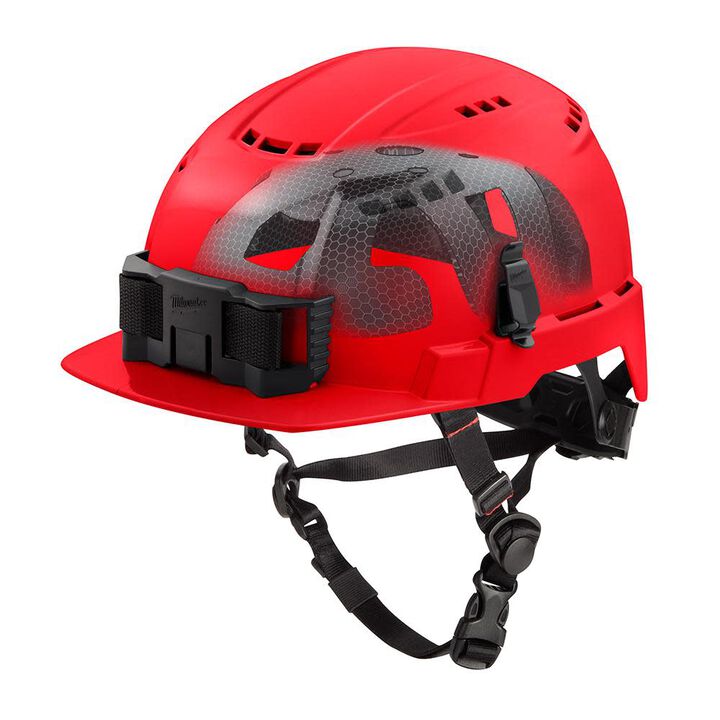 Milwaukee BOLT Red Front Brim Vented Safety Helmet with IMPACT ARMOR Liner (USA)-Type 2, Class C