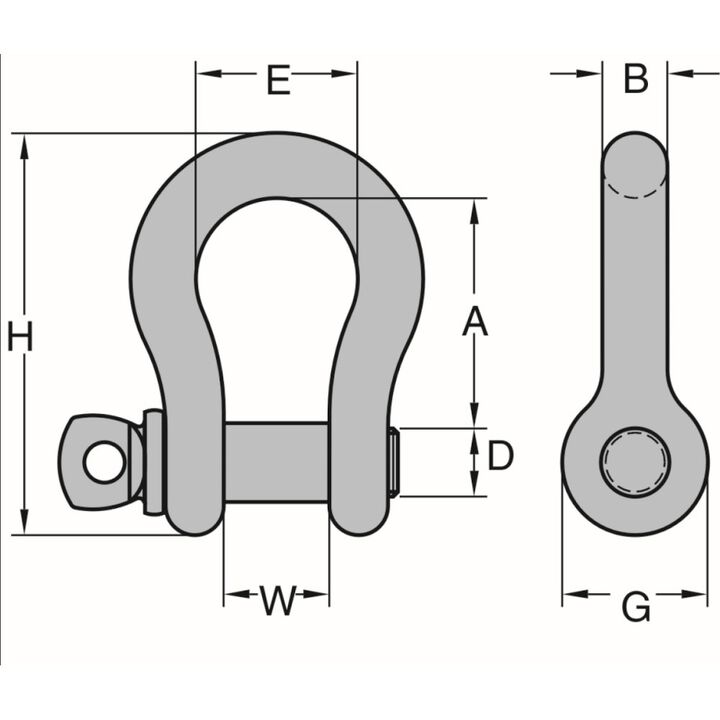 Peerless Chain Forged Carbon Screw Pin Anchor Shackle, 5/8in, 7165lbs, large image number 1