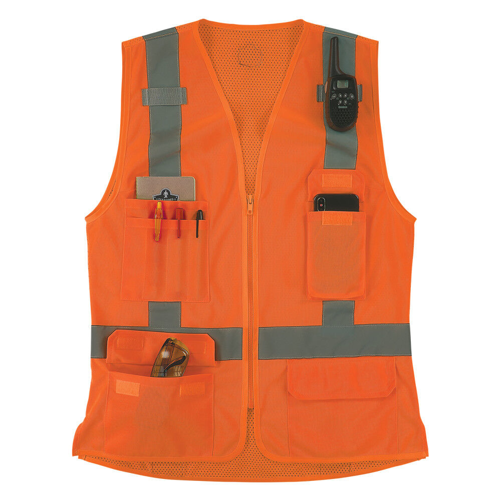 Ergodyne GloWear 8247ZW-S Class 2 Womens Surveyor Hi-Vis Orange Vest Medium, large image number 11