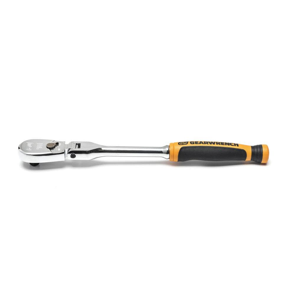 GEARWRENCH 1/4in Drive 90 Tooth Dual Material Flex Head Teardrop Ratchet - 8in, large image number 8