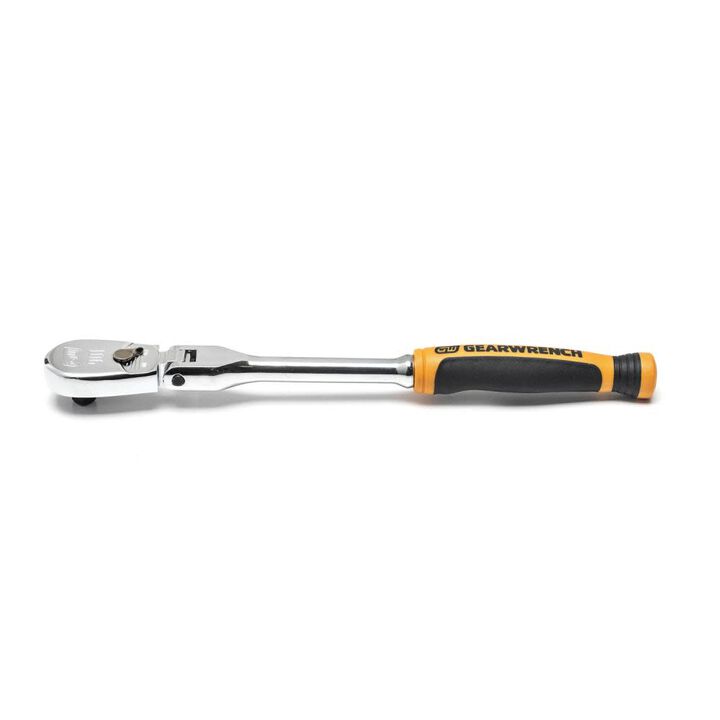 GEARWRENCH 1/4in Drive 90 Tooth Dual Material Flex Head Teardrop Ratchet - 8in, large image number 7