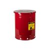 Justrite 21 Gallon Red Hand-Operated Cover Oily Waste Can, small image number 1