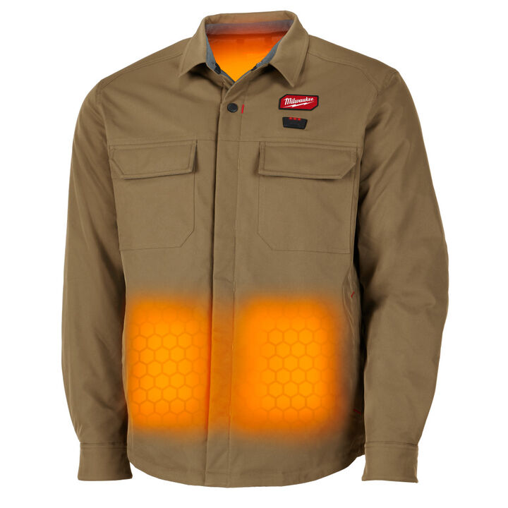 Milwaukee M12 Heated Shirt Jacket Khaki Small