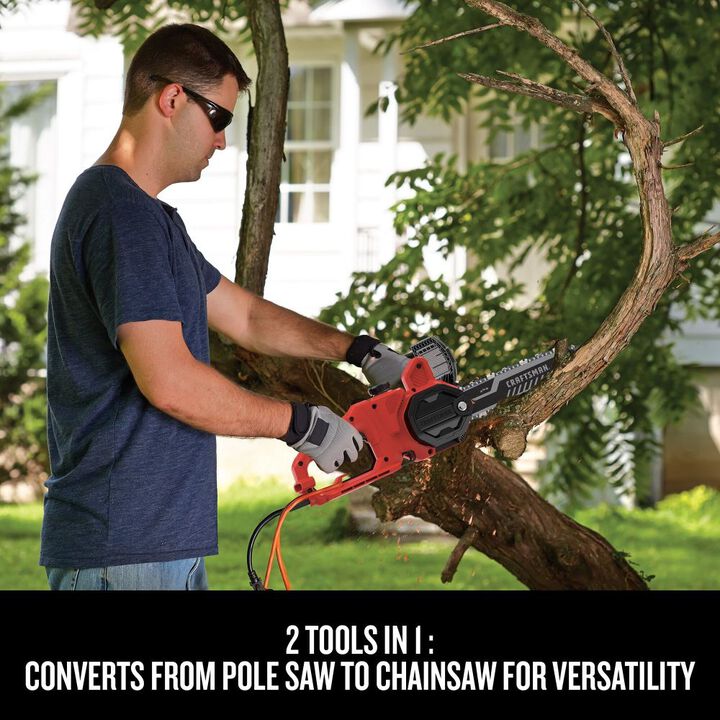 CRAFTSMAN 8 Amp 10 Inch Corded Pole Chainsaw With Extension Pole, large image number 1