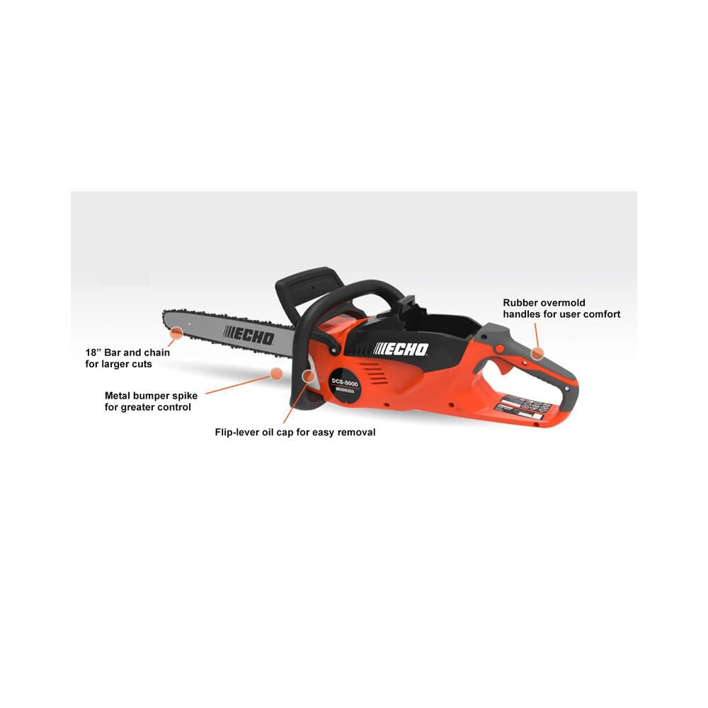 Echo 18 in Bar Chainsaw 56V Battery Rear Handle with 5Ah Battery & Charger, large image number 2
