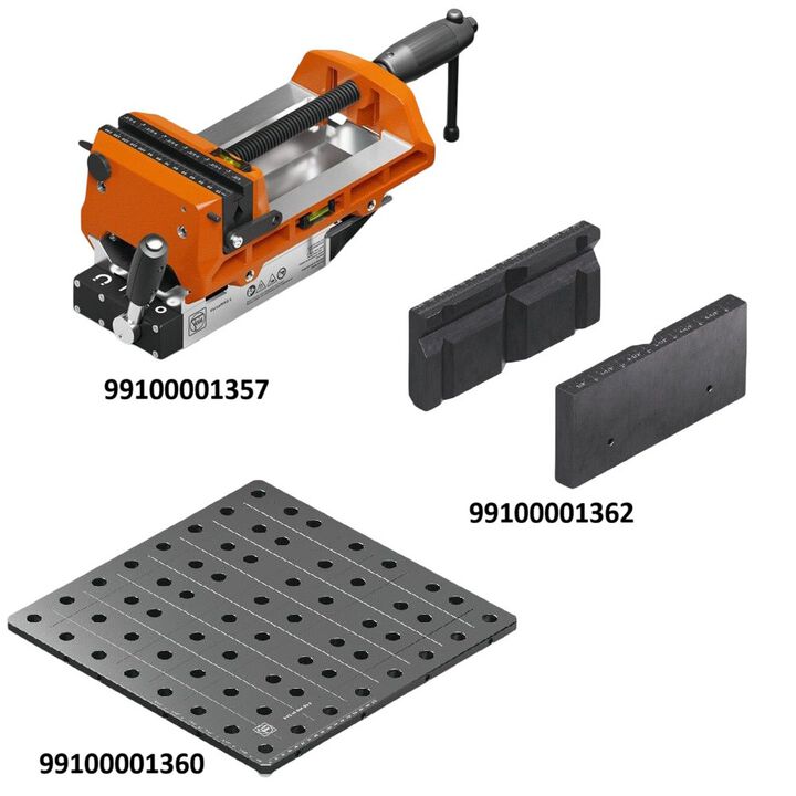 Fein VersaMAG VISE 160 L SET Magnetic Vise with Welding Plate and Riser Jaws Bundle, large image number 1