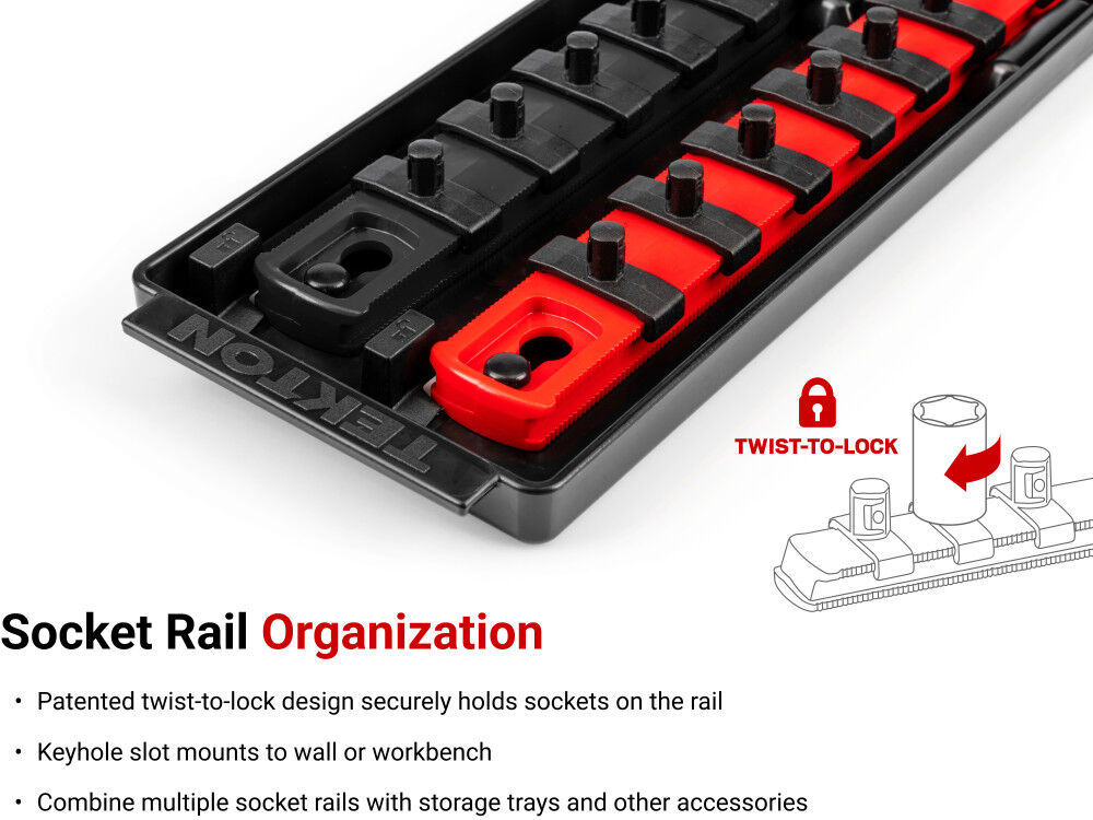 Tekton 1/4 Inch 12 Point Socket Set, 50 Pieces (5/32-9/16 Inch, 4-15 mm), large image number 6