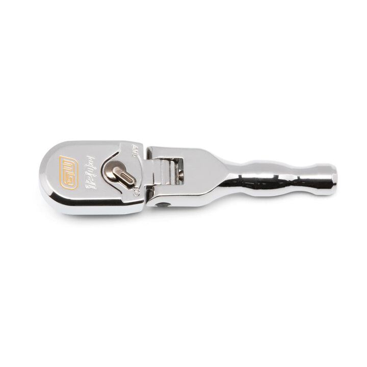 GEARWRENCH 120XP 3/8 Inch Drive Full Polish Chrome Stubby Flex Head Teardrop Ratchet