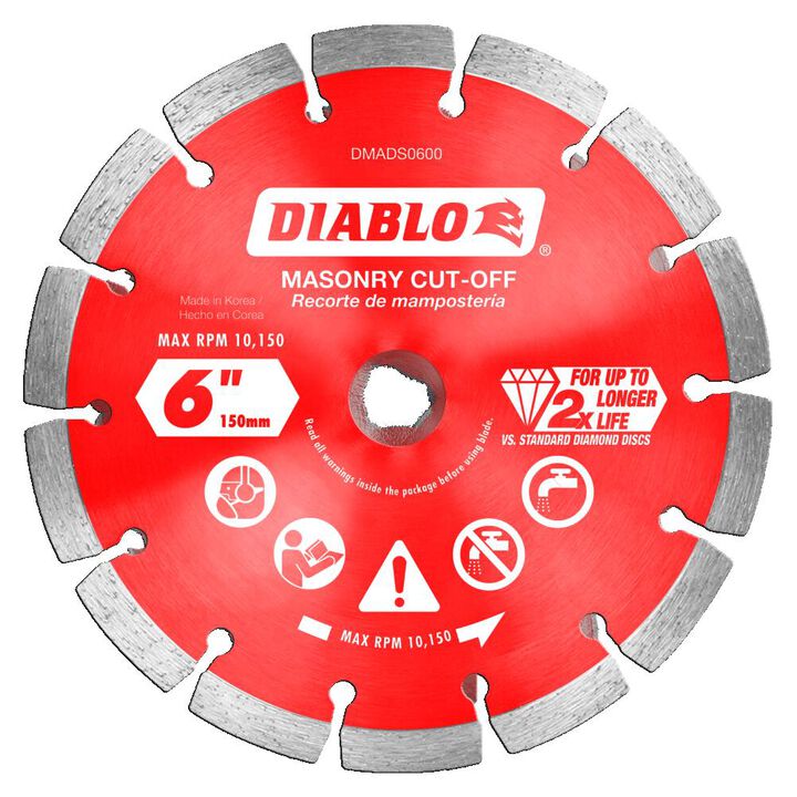 Diablo Tools 6 Inch Segmented Rim Diamond Cut-Off Disc for Masonry