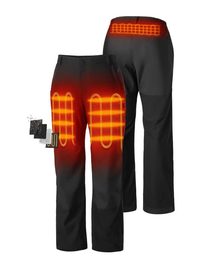 ORORO Women's 3-Zone Heated Utility Fleece Lined Pants Black 8 NC, large image number 1