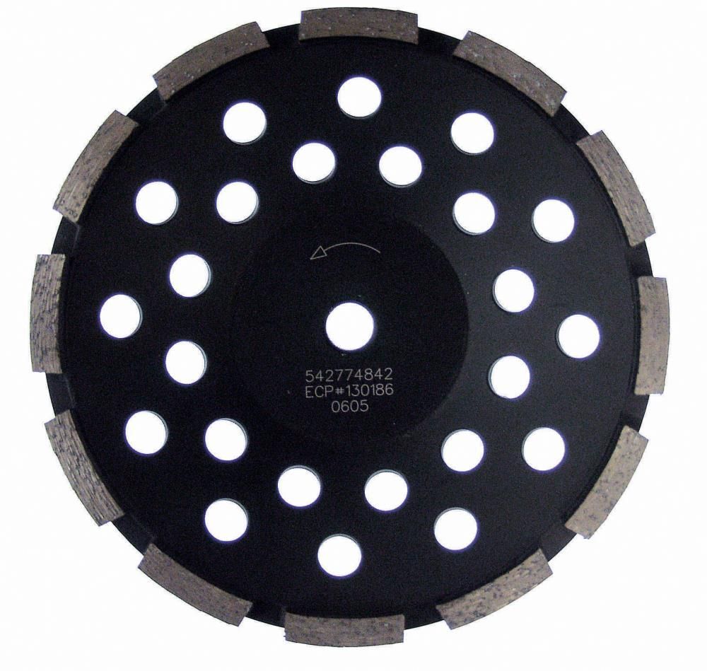 Husqvarna Construction LW1 7 Inch Single Row Segmented Rim Diamond Cup Wheel for Concrete and Masonry, large image number 1