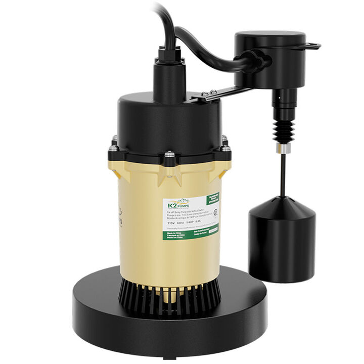K2 Pumps Sump Pump 1/2 HP Cast Aluminum with Direct-in Vertical Switch, large image number 3
