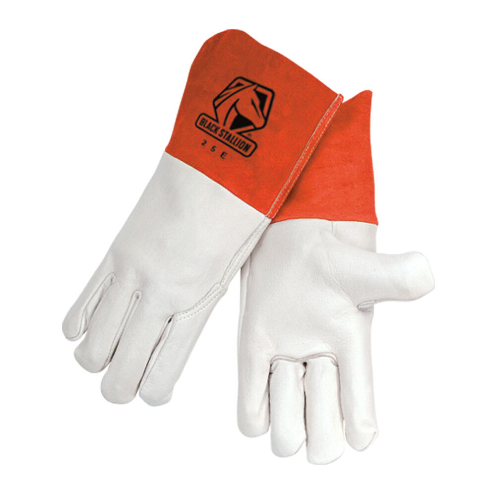 Black Stallion White Standard Grain Cowhide MIG Gloves XL, large image number 2