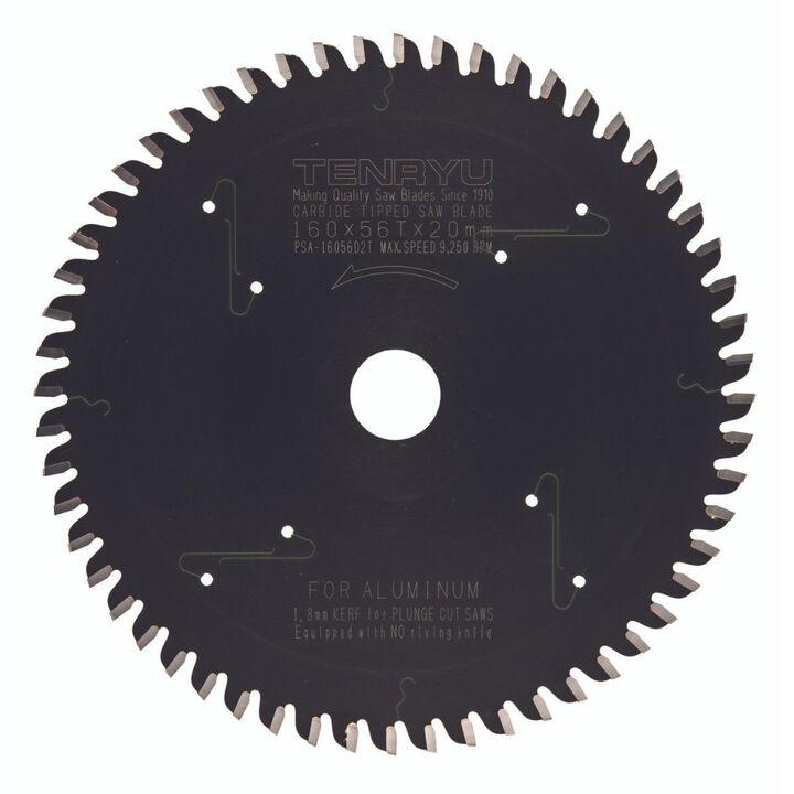 Tenryu PTFE Coated Plunge Cut Saw Blade 160mm x 56T, large image number 1