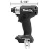 Makita 18V LXT Impact Driver Lithium Ion Sub Compact Brushless Cordless (Bare Tool) & ImpactX 100 pc. Driver Bit Set Bundle, small image number 5