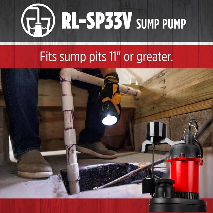 Red Lion 1/3HP 3200 GPH Sump Pump with Vertical Switch, large image number 6