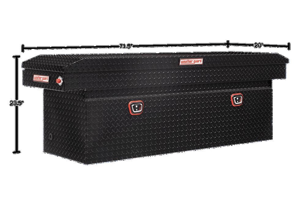 Weather Guard Saddle Truck Tool Box Aluminum Full Deep Gloss Black, large image number 5