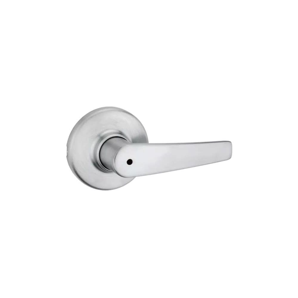 Kwikset Satin Chrome Bed/Bath Delta Privacy Door Lever Set, large image number 3