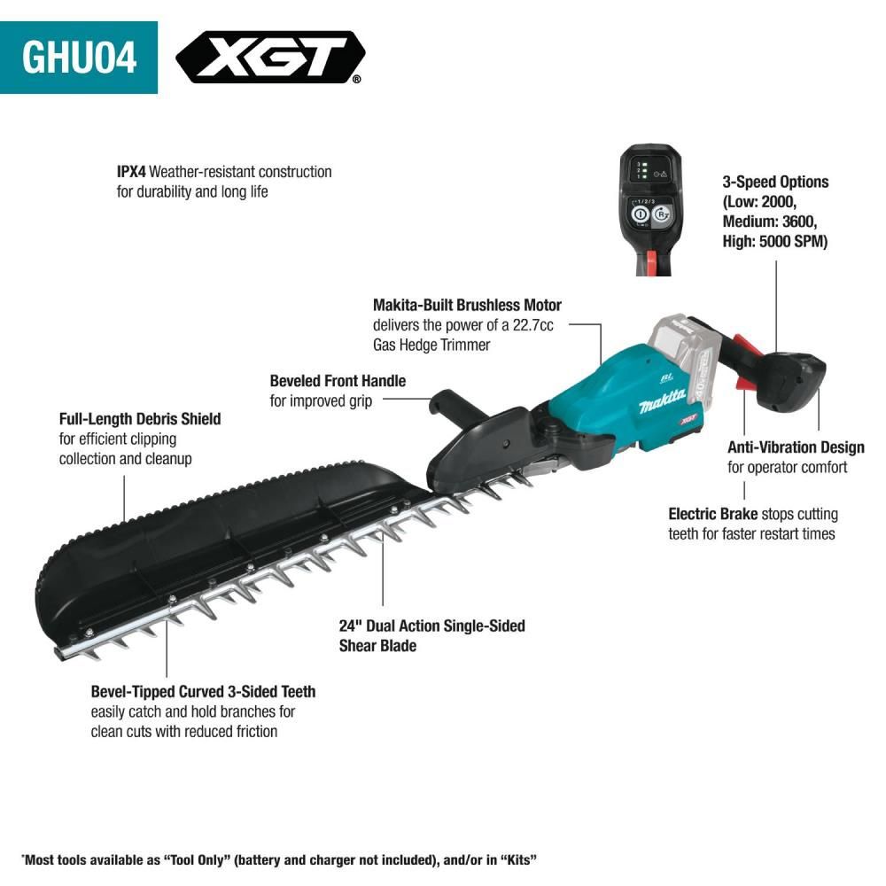 Makita 40V max XGT 24in Single Sided Hedge Trimmer Kit, large image number 18