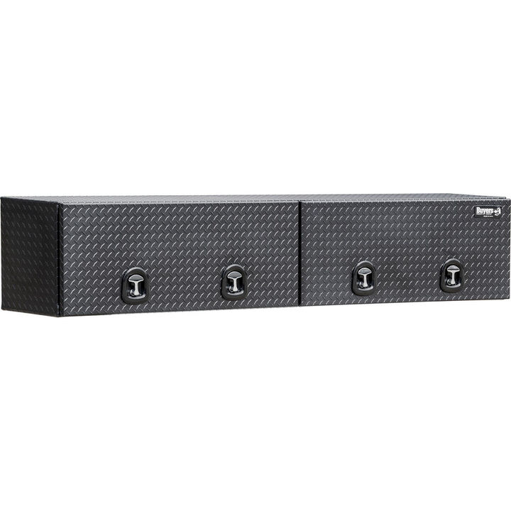 Buyers Products Company 18x16x96 Textured Matte Black Diamond Tread Aluminum Topsider Truck Box with Flip-Up Door