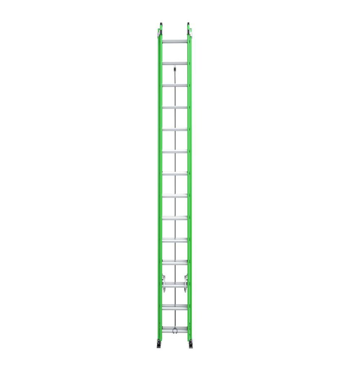 Werner AERO Extension Ladder 28' TYPE IAA Fiberglass Box Rail/Tri Rung, large image number 2