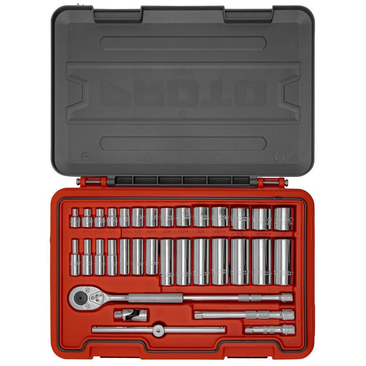 Proto Socket Set 3/8 DR 34pc SAE 6pt