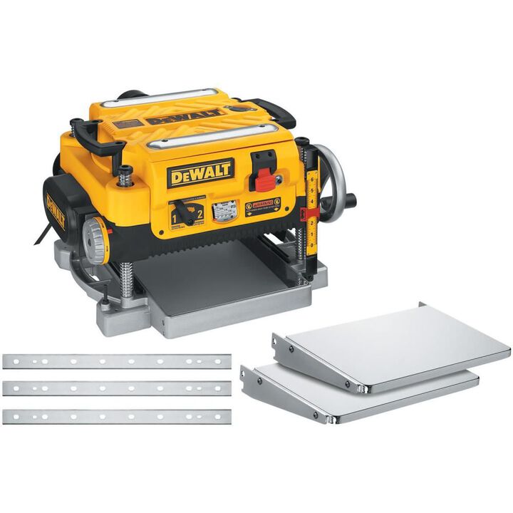 DEWALT Thickness Planer 13in 2 Speed 3 Knife Kit with Tables and Replacement Knives, large image number 0