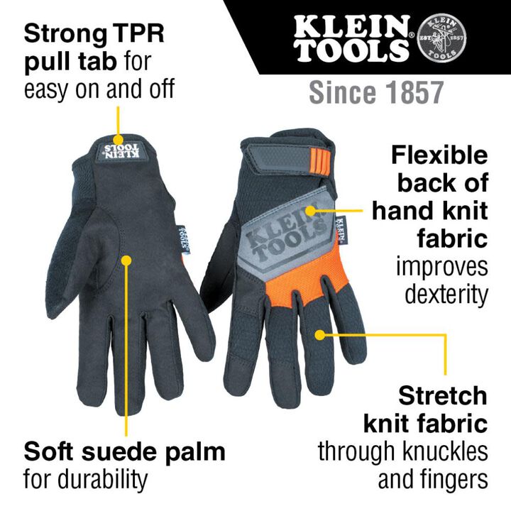 Klein Tools General Purpose Gloves, Large, large image number 1