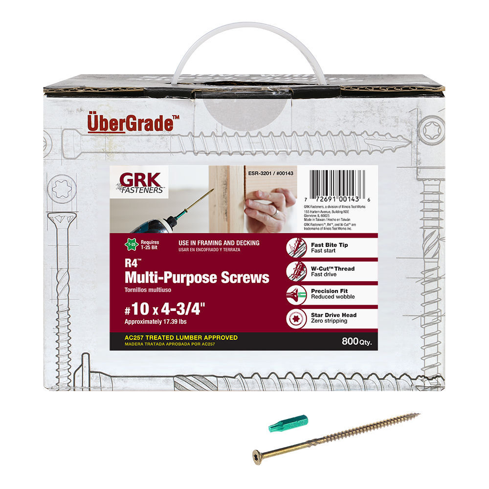 GRK Fasteners R4 Screw Bulk 10 x 4-3/4in (800pcs), large image number 1