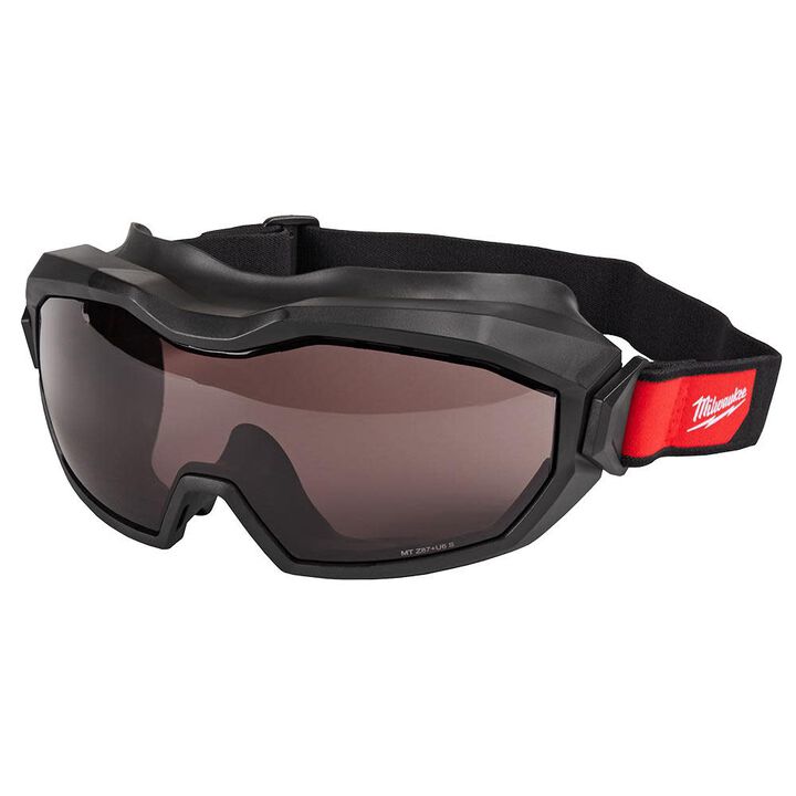 Milwaukee Vented Goggles - Tinted Dual Coat Lens