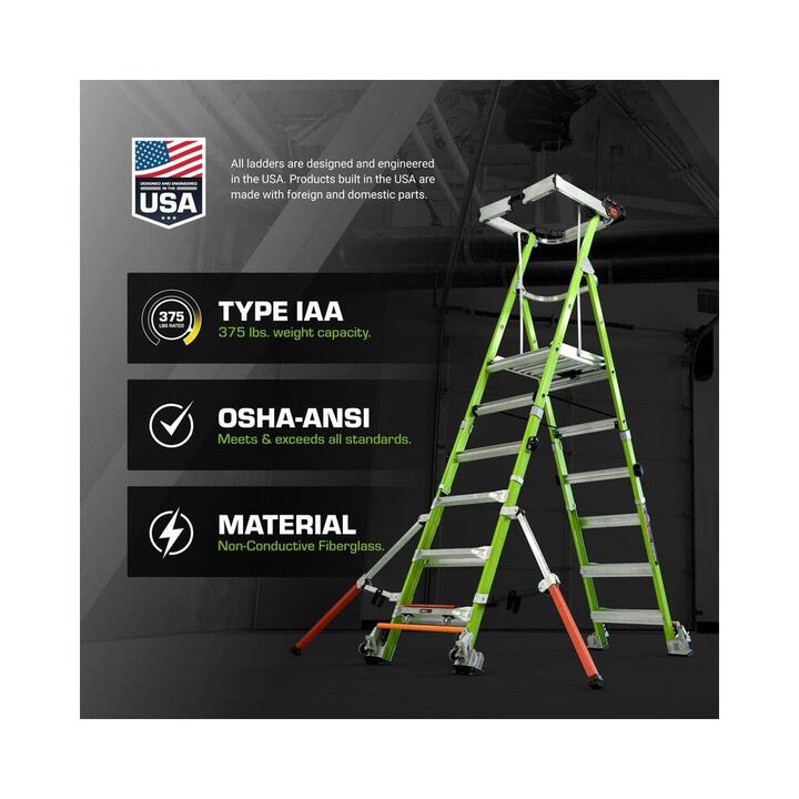 Little Giant Safety Adjustable Fortress 3-6 Ft Standard Grade ANSI IAA Step Ladder, large image number 7