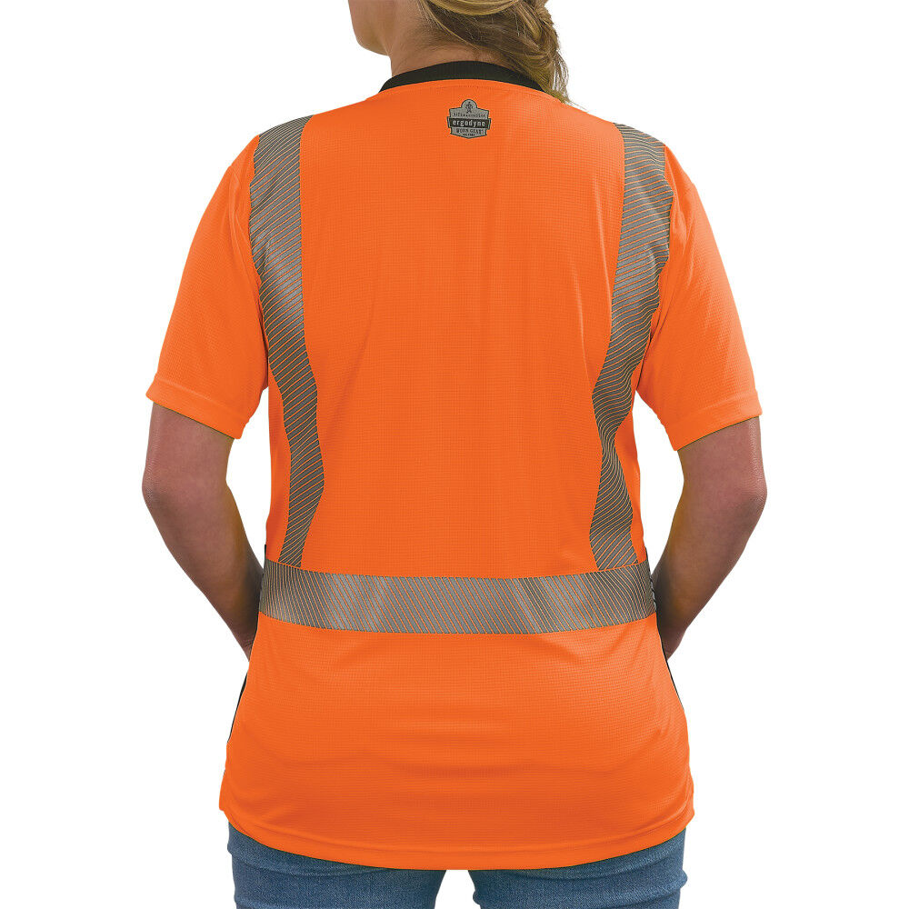 Ergodyne GloWear 8276BK Womens Performance Black Bottom Class 2 T-Shirt Hi-Vis Orange XL, large image number 8
