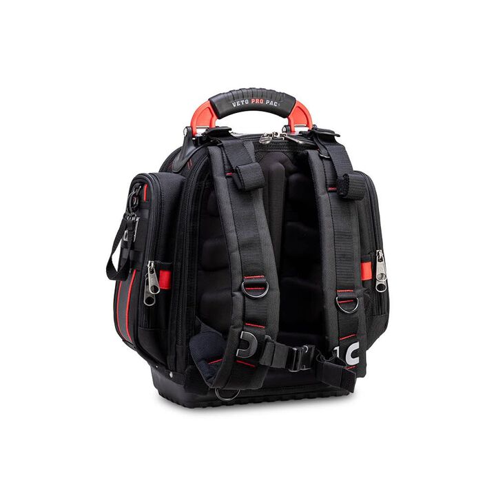 Veto Pro Pac 40 Lbs Small Zippered Compact Tool Backpack, Black/Red, large image number 1