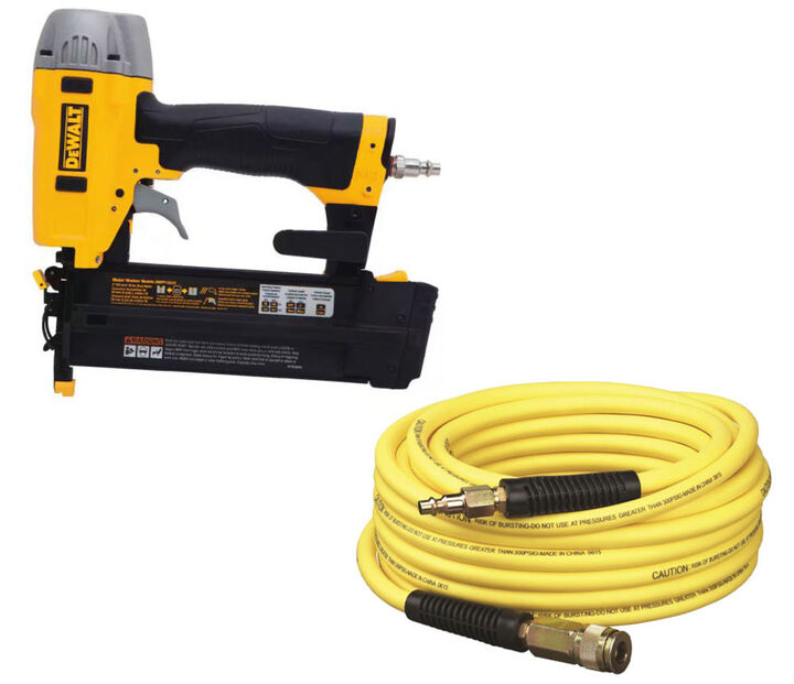 DEWALT 18 Gauge 2 Inch Brad Nailer with 50ft Air Hose Bundle